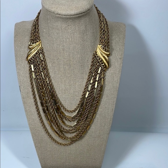Monet Jewelry - Monet Vintage Rare Gold Tone Multi-Strand Necklace